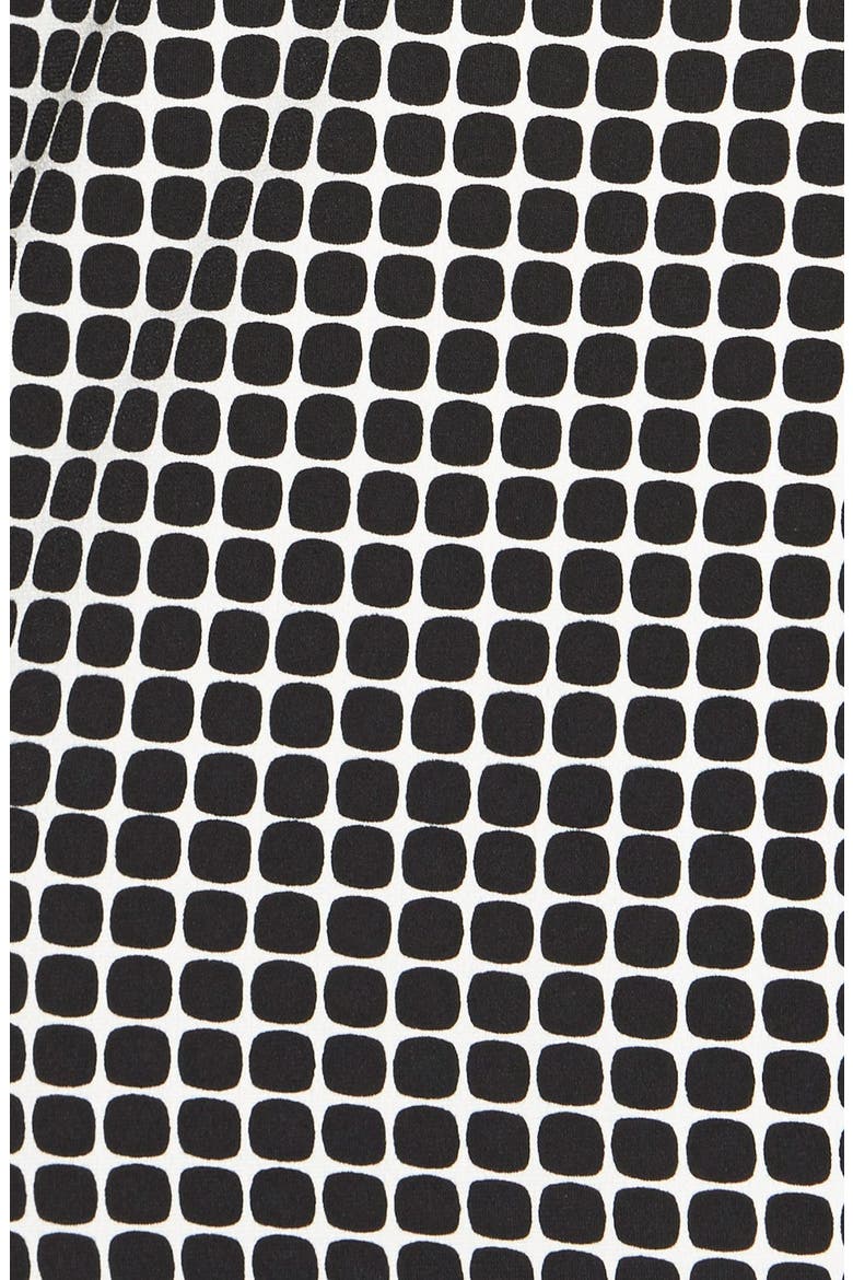 'Graphic Boxes' Top with Sheer Sleeves, Alternate, color, RICH BLACK