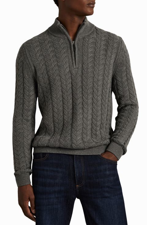 Tamworth Cable Stitch Quarter Zip Sweater