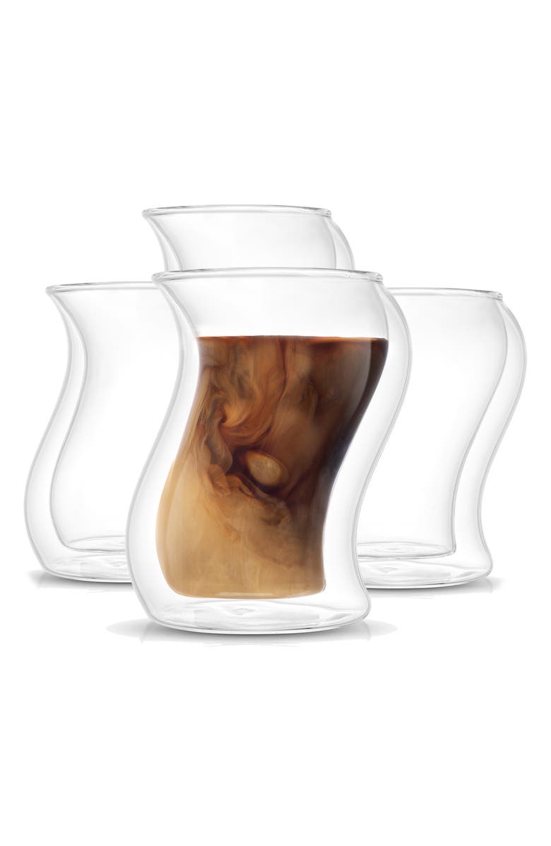 JoyJolt Pivot Mugs - Set of 4, Main, color, Clear