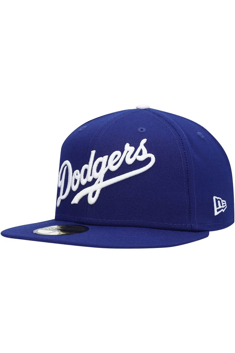 Men's New Era Royal Los Angeles Dodgers White Logo 59FIFTY Fitted Hat, Main, color, Royal