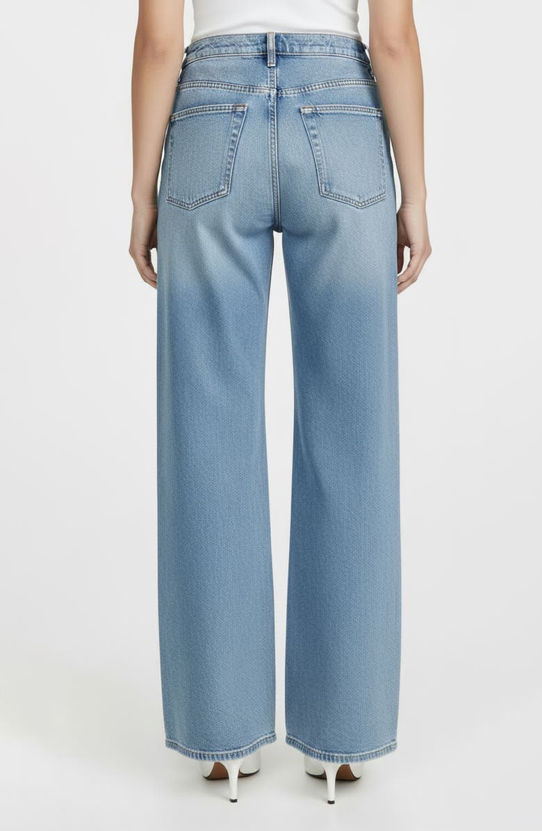 bebe High Waist Wide Leg Jeans, Alternate, color, Light Blue