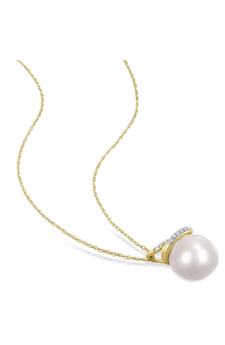 Julianna B. Cultured Pearl & Diamond Swirl Necklace, Alternate, color, South Sea Pearl/10K Gold