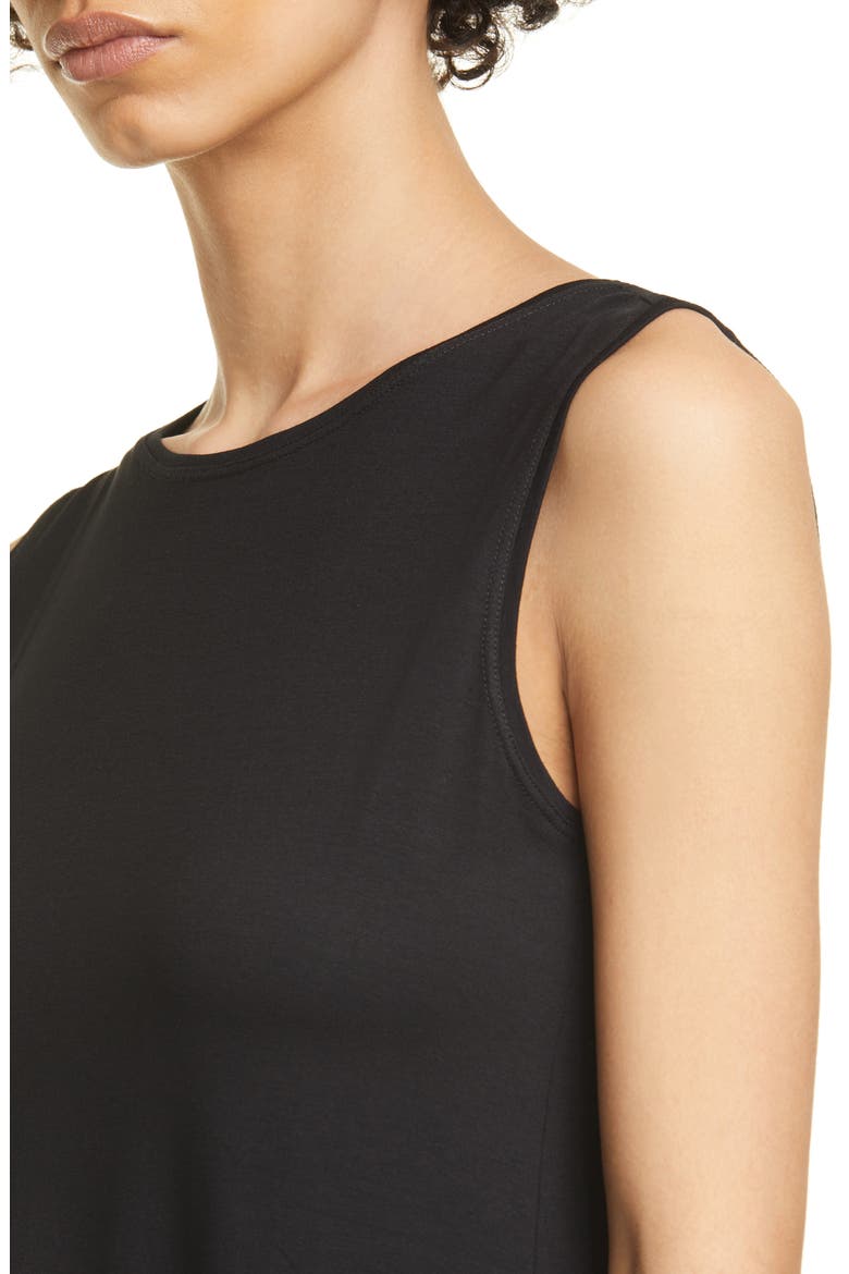 Crewneck Long Tank Top, Alternate, color, BLACK
