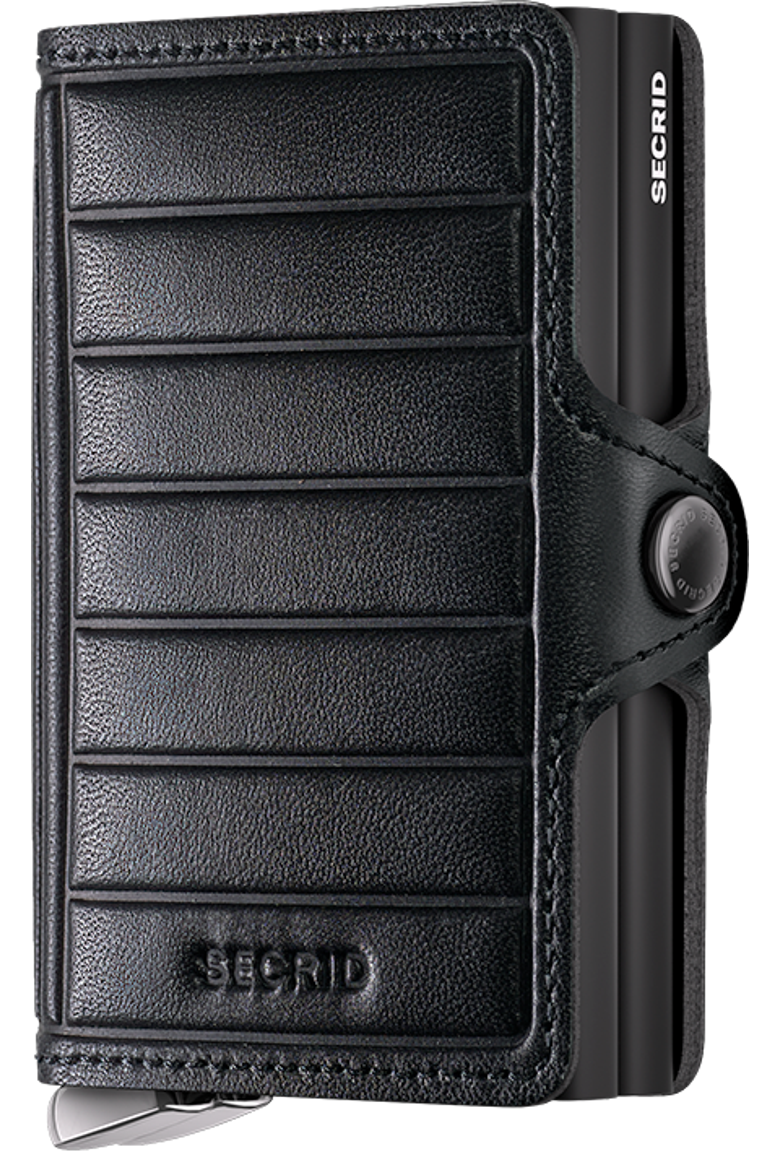 Premium Twinwallet+ Embossed Lines, Main, color, Black