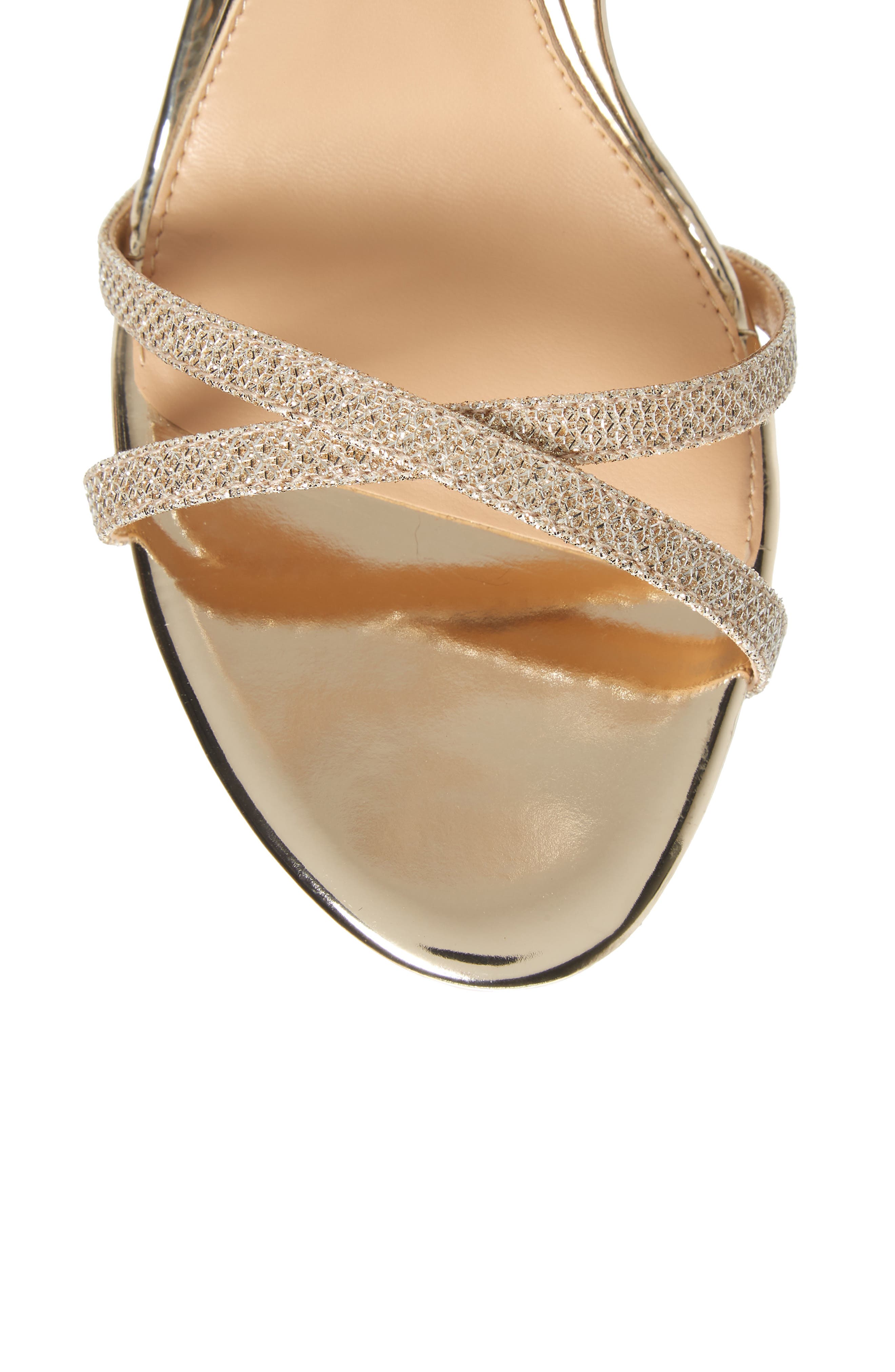 Galen Strappy Platform Sandal, Alternate, color, GOLD GLITTER FABRIC