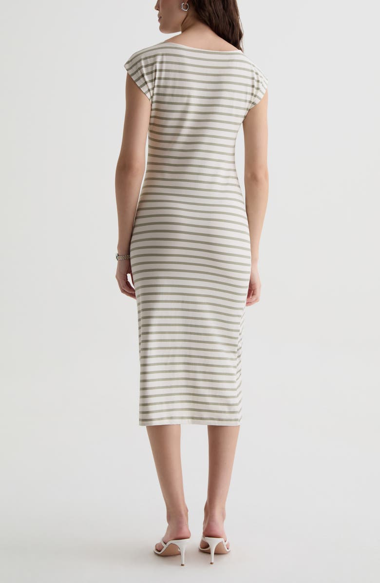 AG Aja Ruched Stripe T-Shirt Midi Dress, Alternate, color, 