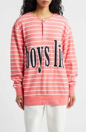 Sweet As Candy Stripe Cotton Blend Crewneck Top