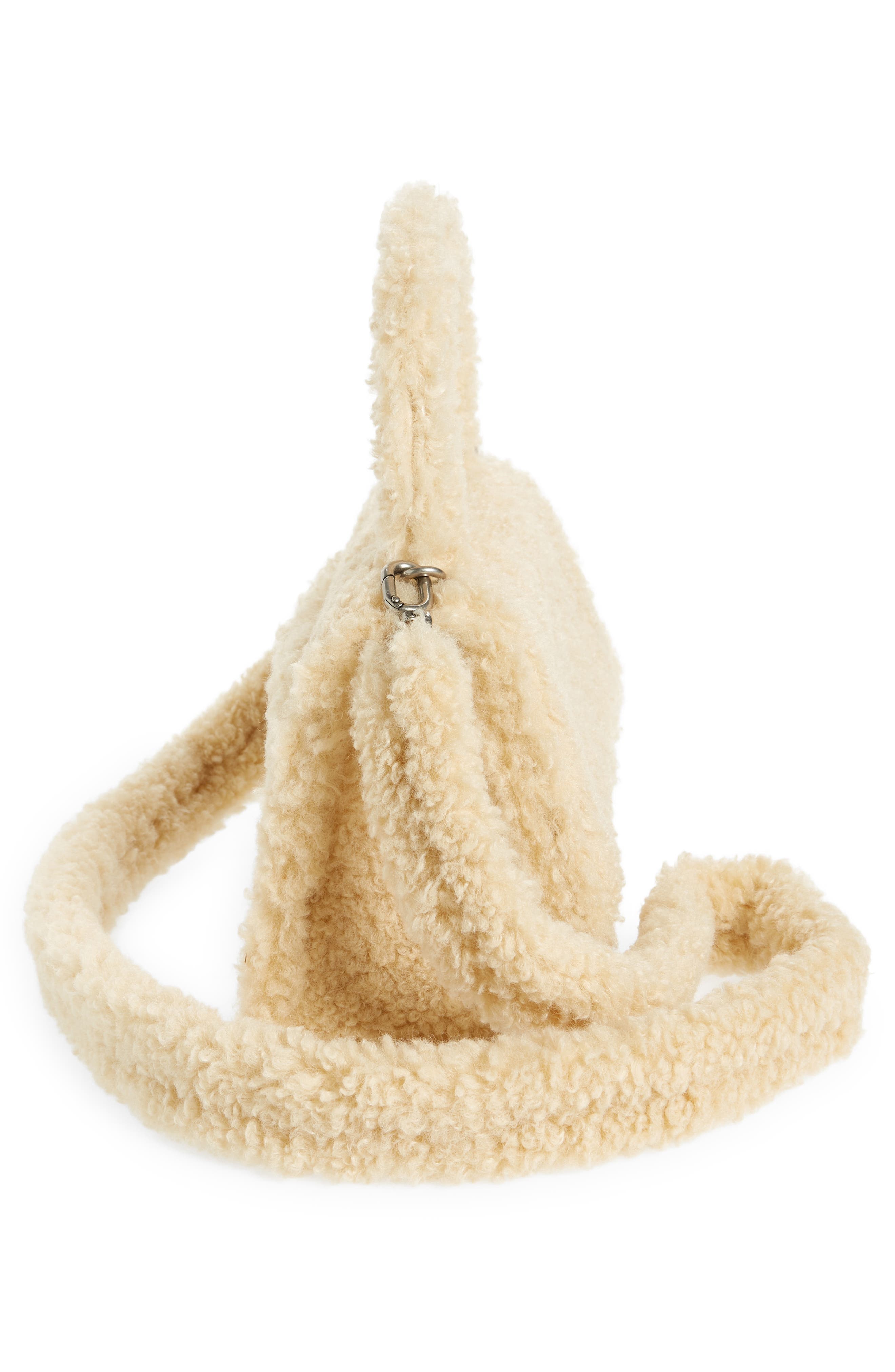 Balenciaga Small Hourglass Genuine Shearling Top Handle Bag, Alternate, color, 