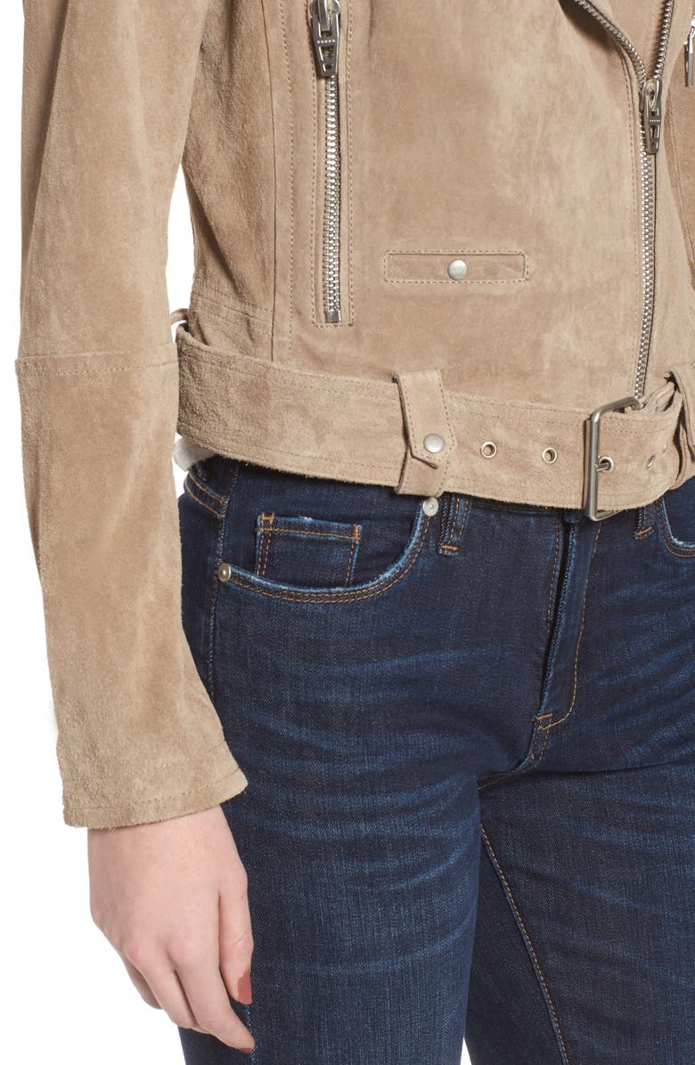 BLANKNYC Suede Moto Jacket, Alternate, color, Sand Stoner