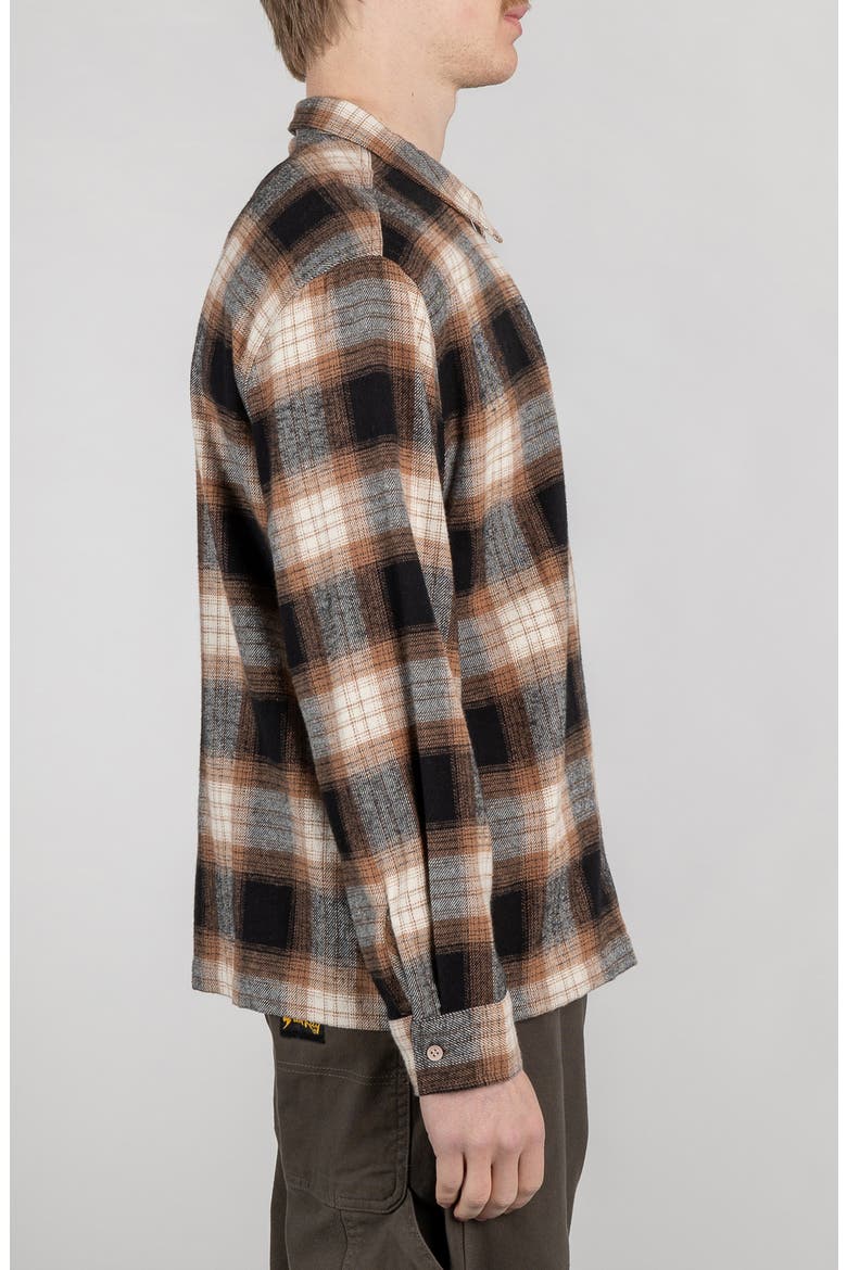 Plaid Zip Overshirt, Alternate, color, BROWN PLAID