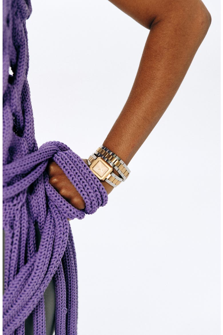 Arc Lab-Created Diamond Double Wrap Bracelet Watch, 23mm, Alternate, color, TWO-TONE