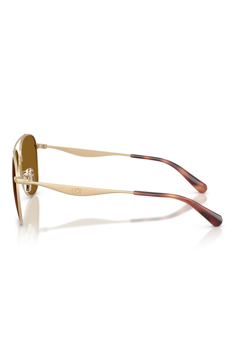 58mm Polarized Pilot Sunglasses, Alternate, color, SATIN LIGHT GOLD / BROWN SOLID POLAR