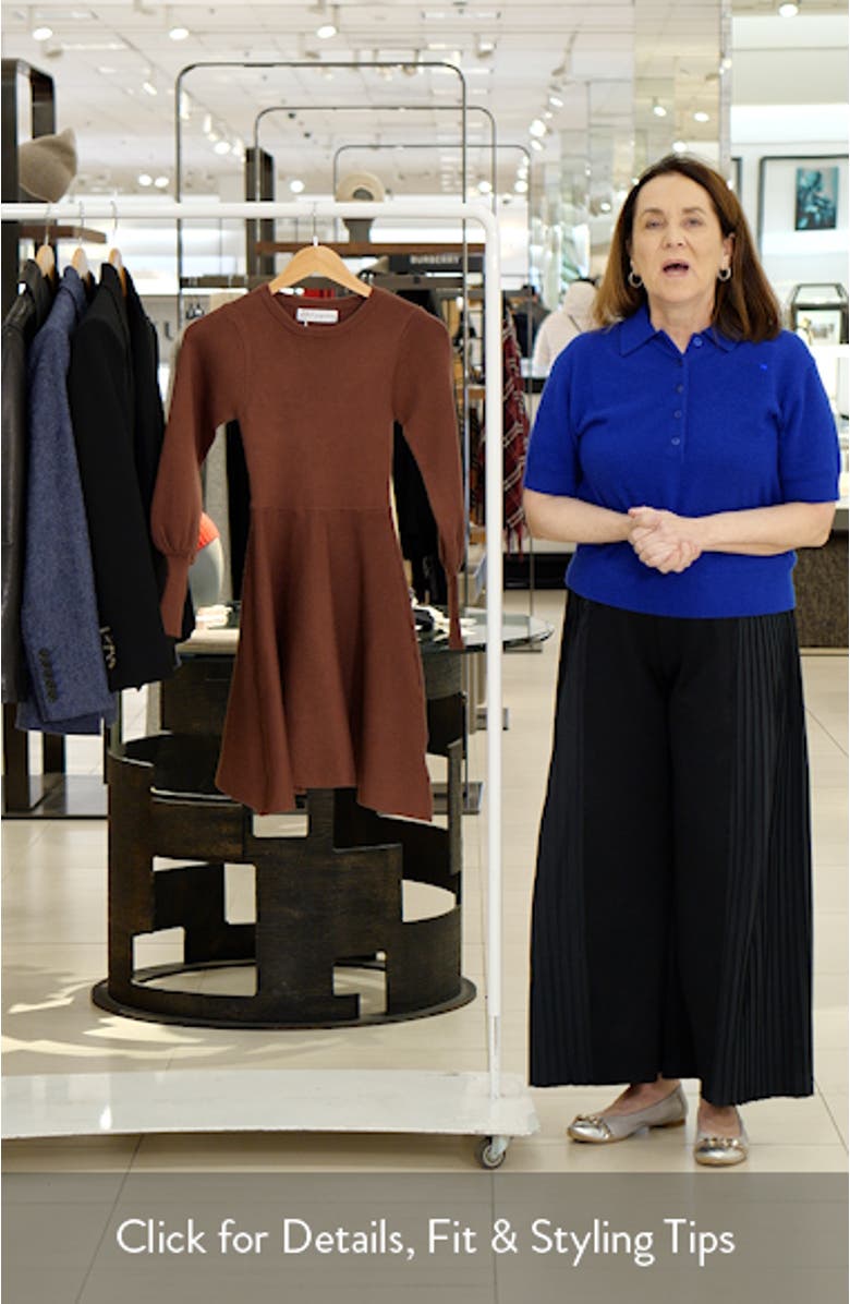 Gigi Long Sleeve Fit & Flare Sweater Minidress, sales video thumbnail