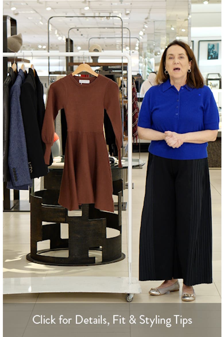Gigi Long Sleeve Fit & Flare Sweater Minidress video