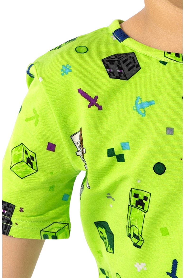 Minecraft Mob Squad Kids 2-Piece Short Sleeve & Shorts Pajama Set, Alternate, color, Minecraft Mob Squad
