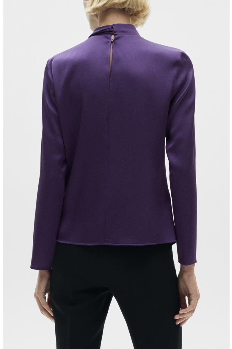 Draped Satin Top, Alternate, color, PURPLE