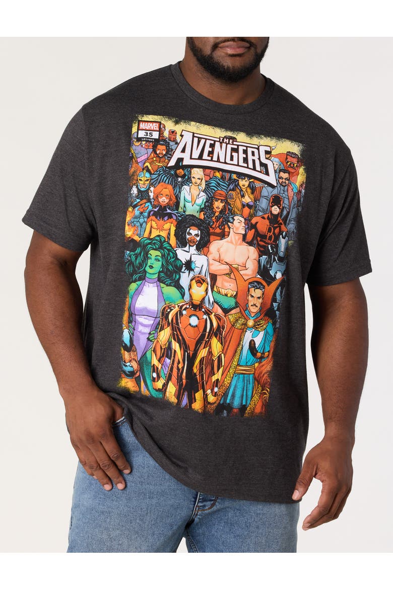 Big & Tall Avengers Graphic Tee, Main, color, CHARCOAL HEATHER