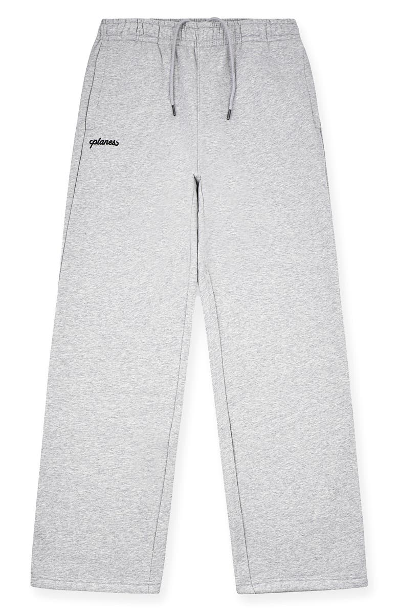 PAPER PLANES Script Weld Logo Open Hem Sweatpants, Main, color, Heather Grey