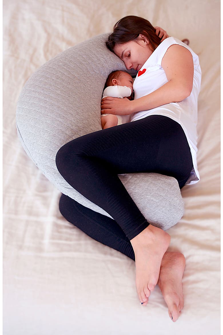Big Flopsy Pregnancy Pillow, Alternate, color, HEATHER GREY