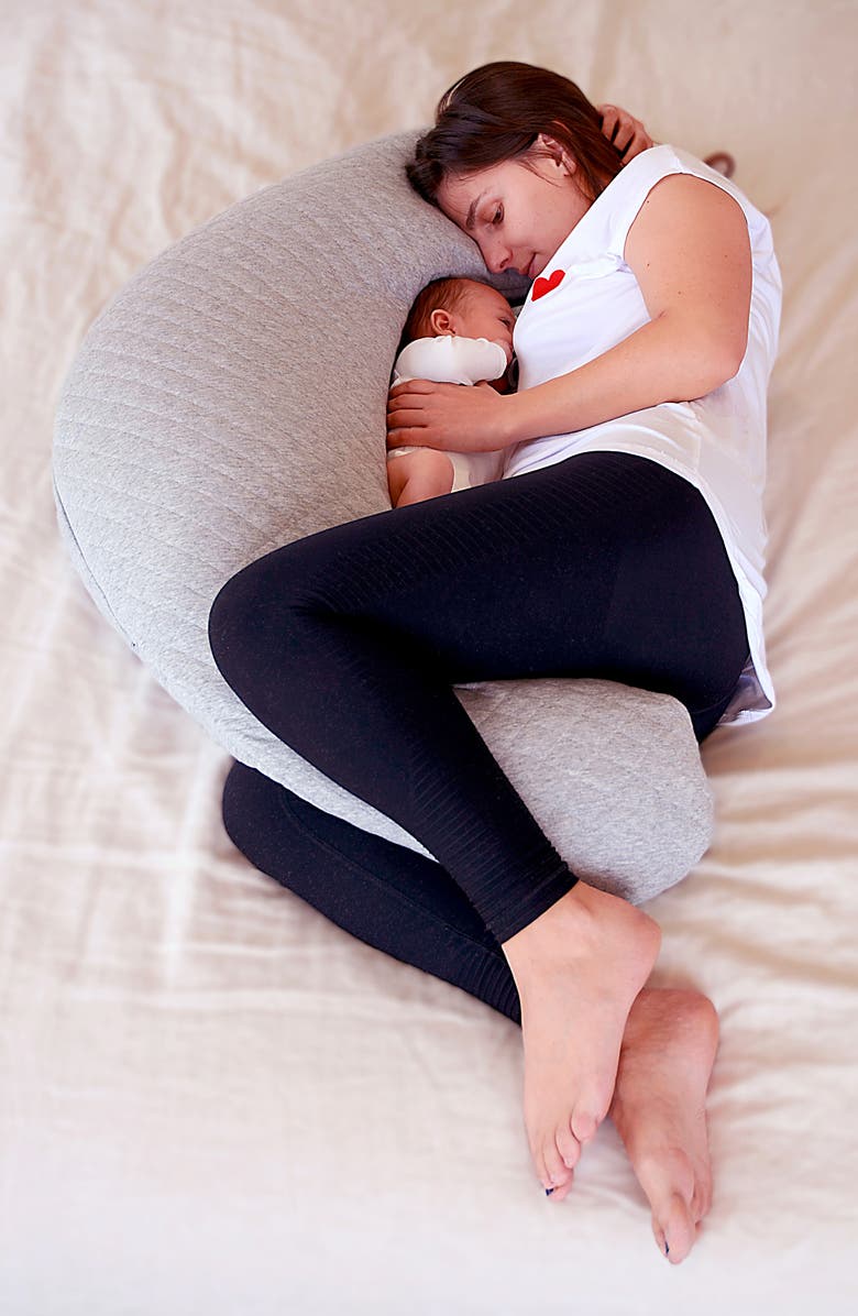 BEABA Big Flopsy Pregnancy Pillow, Alternate, color, Heather Grey