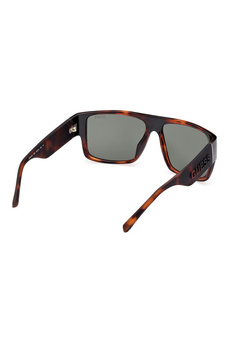 Rectangular Sunglasses, Alternate, color, DARK HAVANA / GREEN