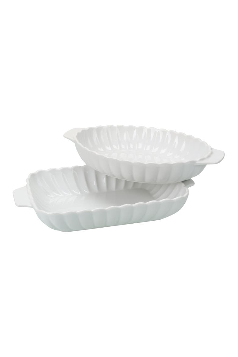 Petal 2-Piece Baking Dishes, Main, color, WHITE