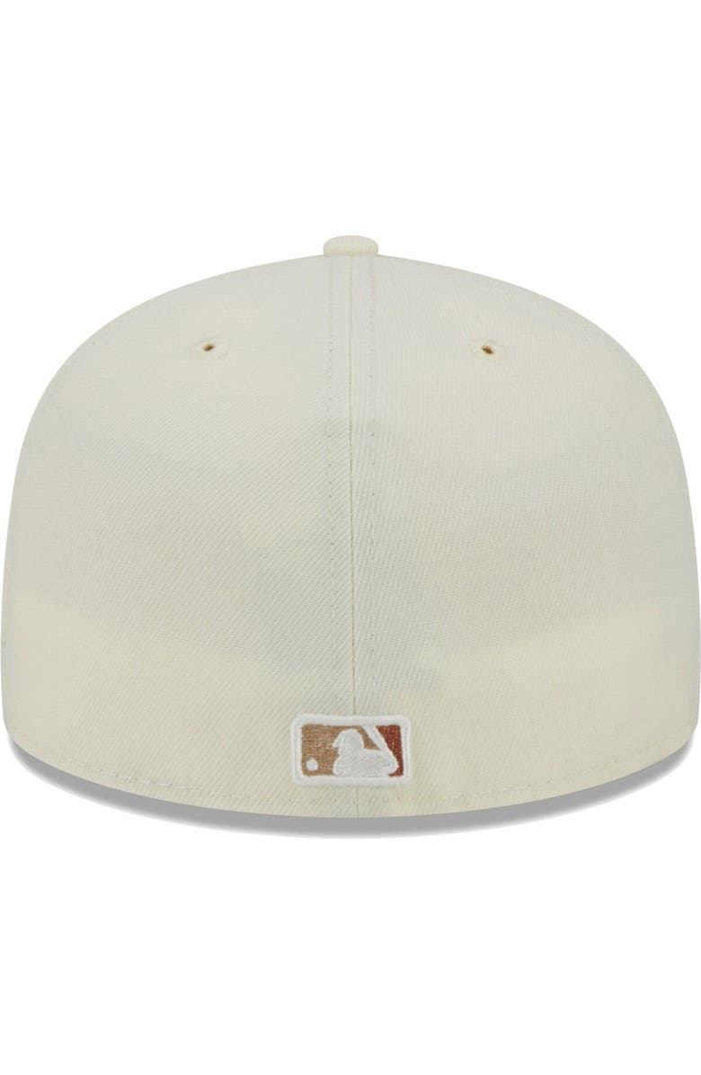New Era Men's New Era Cream Cincinnati Reds Chrome Camel Rust Undervisor 59FIFTY Fitted Hat, Alternate, color,