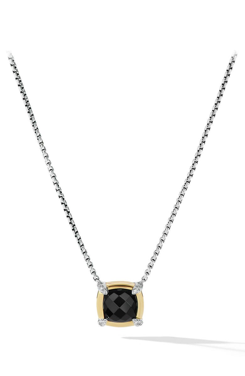 David Yurman Petite Chatelaine<sup>®</sup> Pendant Necklace with Semiprecious Stone & Diamonds, Main, color,