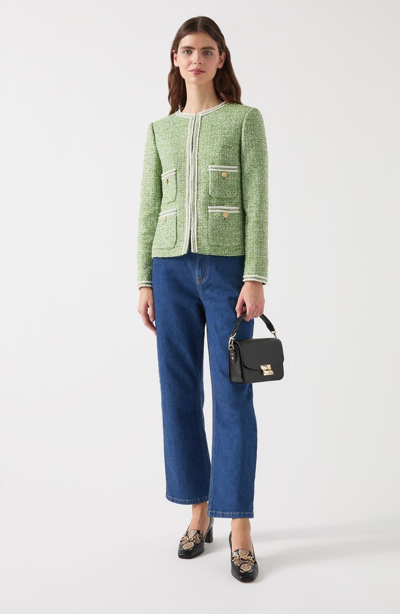 LK Bennett Charlie Trim Tweed Jacket, Alternate, color, 
