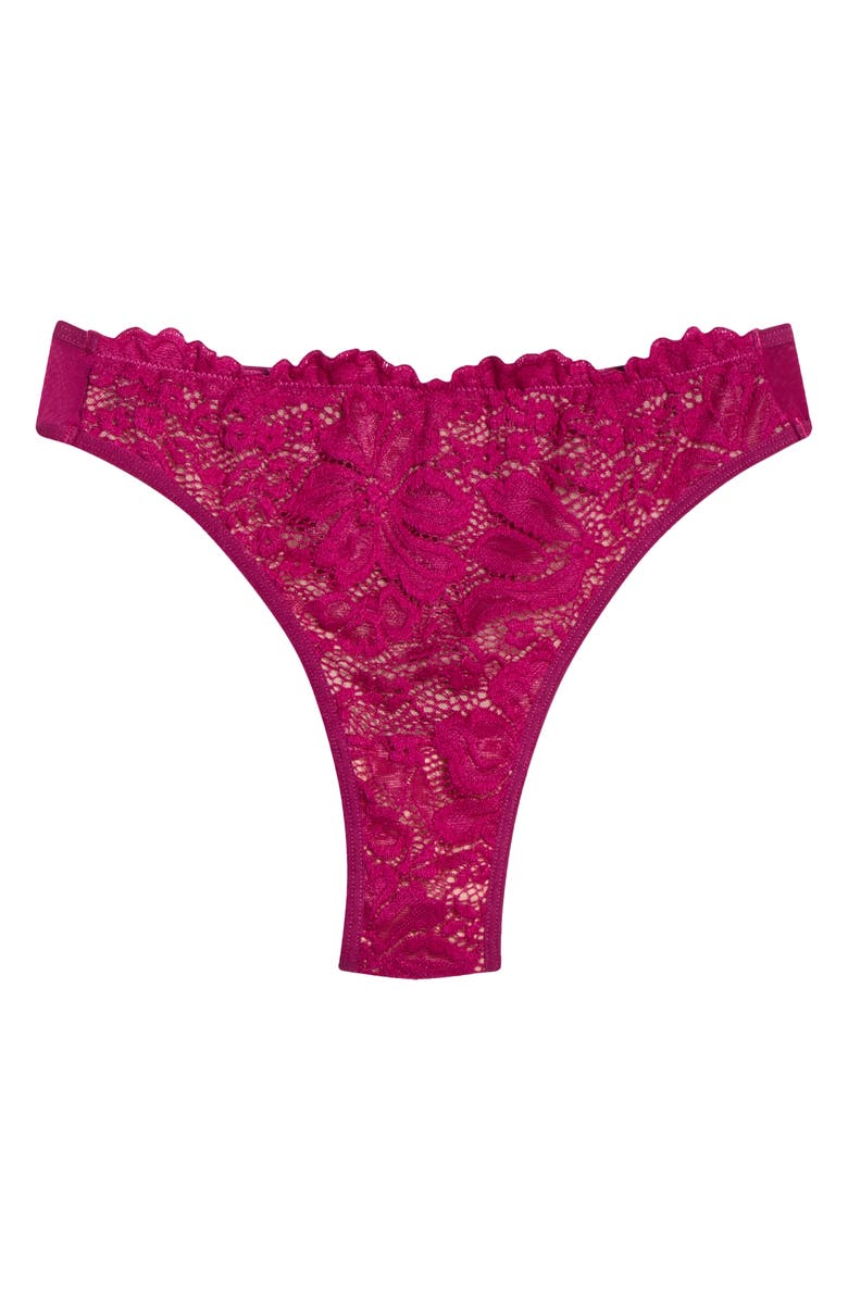 KILO BRAVA Floral Lace Thong, Alternate, color, Boysenberry