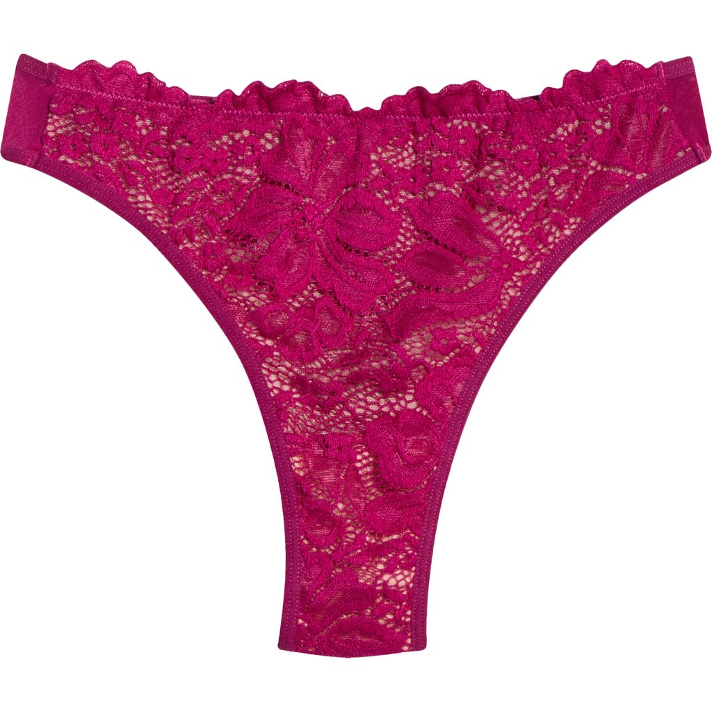 Kilo Brava Floral Lace Thong In Purple
