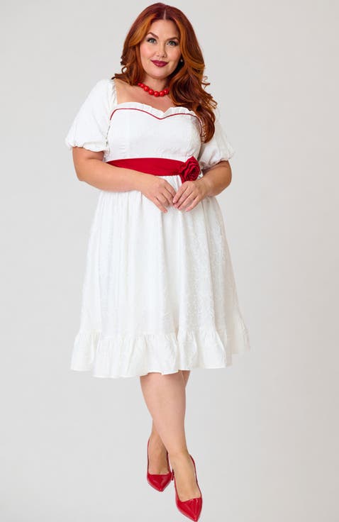 Plus Size Ruffle Swing Dress