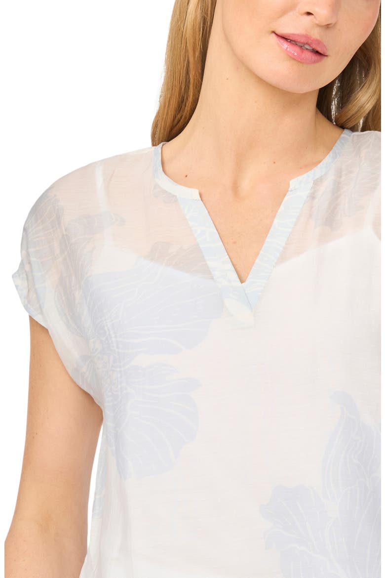 Floral Popover Top, Alternate, color, AIRY BLUE