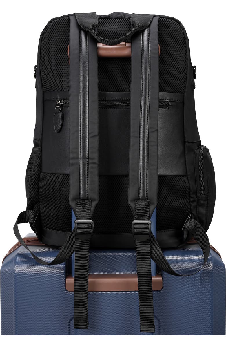 ELLE Voyage 20L Twill and Vegan Leather Backpack, Alternate, color, Black