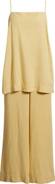 Free People Sightseer Longline Square Neck Top & Wide Leg Pants Set