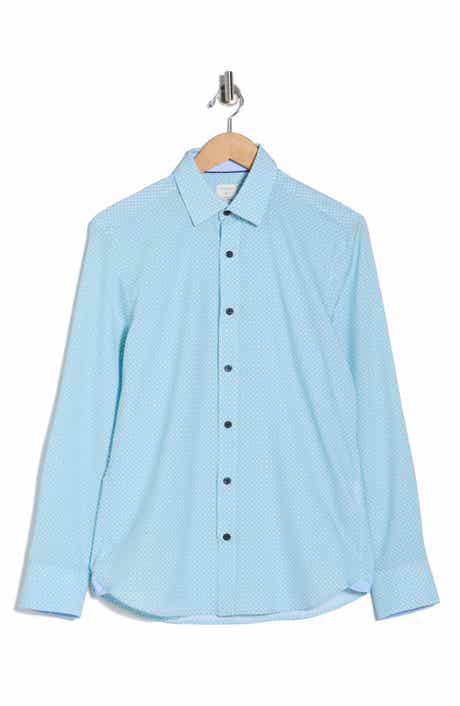 CONSTRUCT Slim Fit Diamond Geometric Stretch Button-Up Shirt