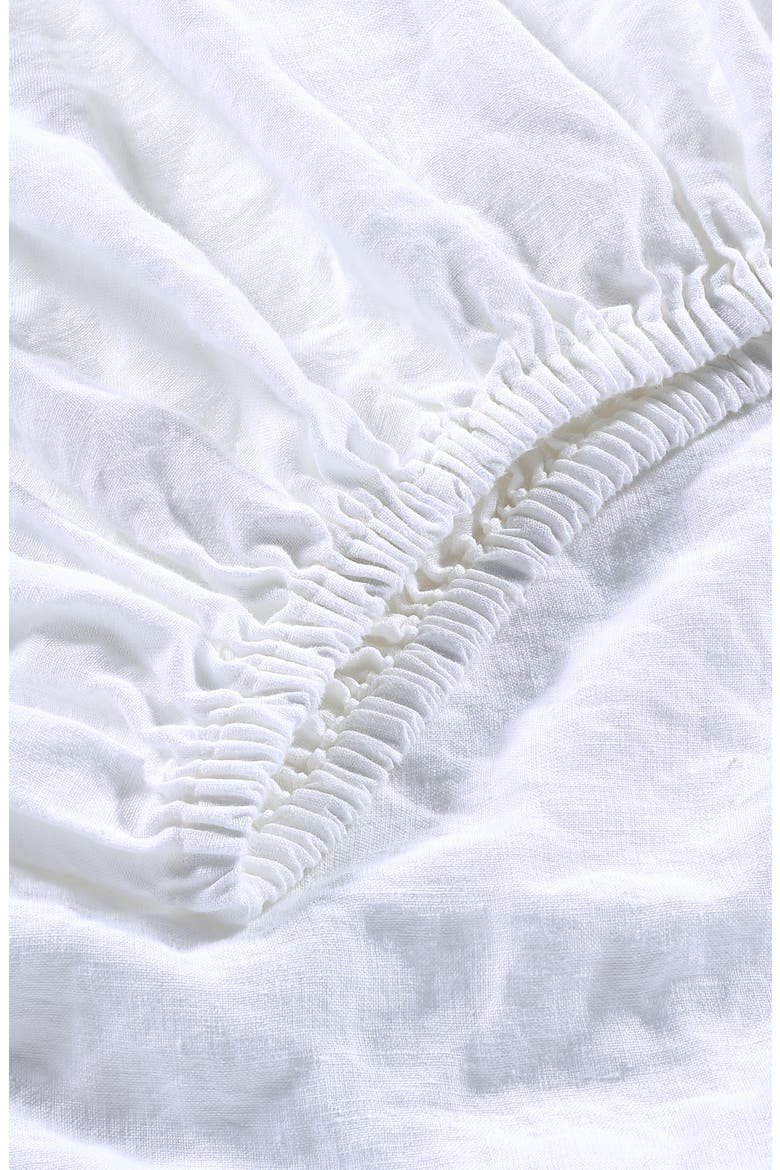 French Linen Sheet Set, Alternate, color, SNOW