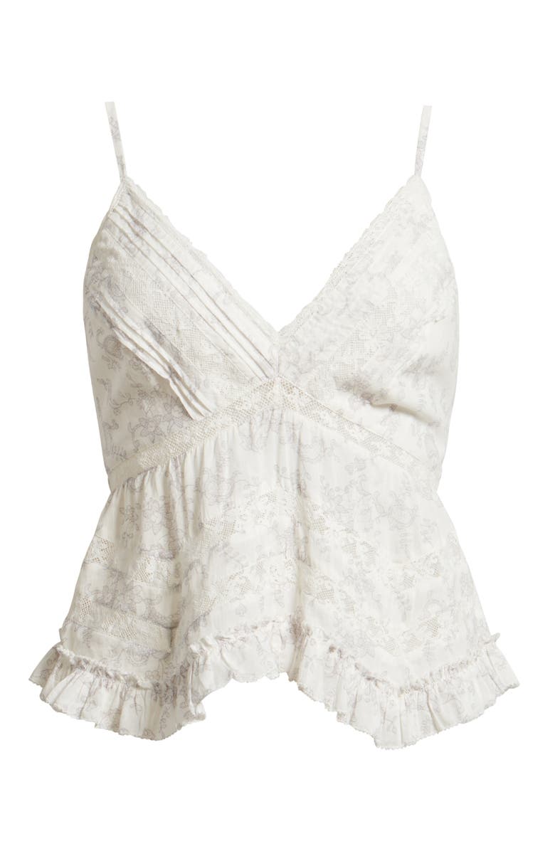 LoveShackFancy Faelith Lace Trim Camisole, Alternate, color, Chantilly