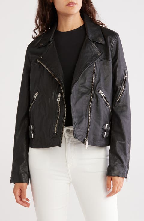 ジャケット・アウター short length fake leather jacket MakeMeChic Women's Casual Faux Leather Cropped Jacket Zip Up