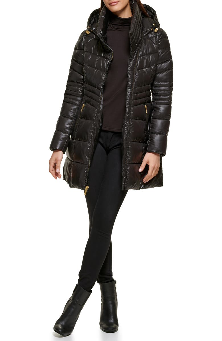 GUESS Water Resistant Hooded Puffer Jacket, Alternate, color, 