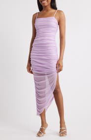 Jump Apparel Glitter Matte Ruched Jersey Dress