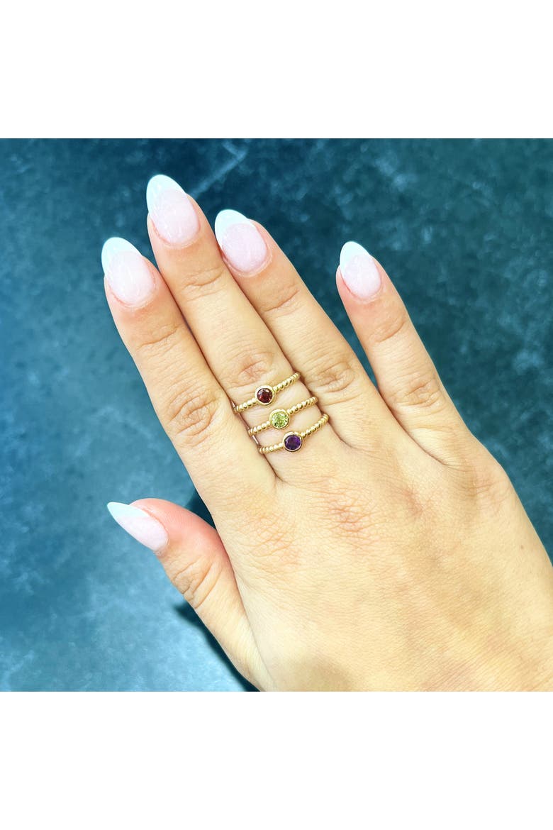 Gold Beaded Amethyst Ring, Alternate, color, Amethyst