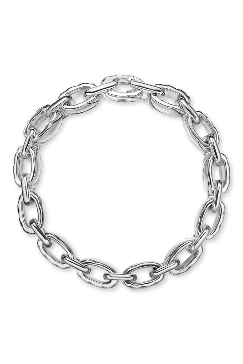 Men's Sculpted Cable Link Bracelet in Sterling Silver, Main, color, SILVER