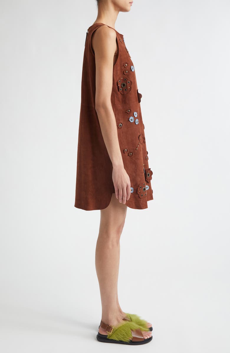 Marni Two-Tone Mixed Media Asymmetric Midi Dress, Alternate, color, 00B42 Turquoise