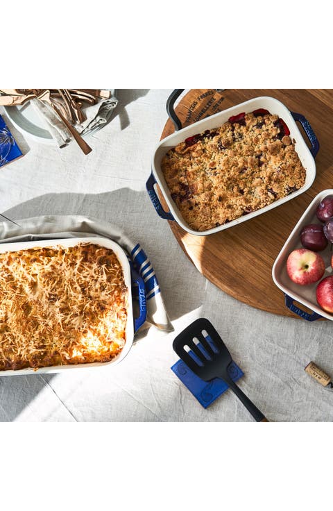 Ceramic 2-Piece Rectangular Baking Dish Set - Dark Blue