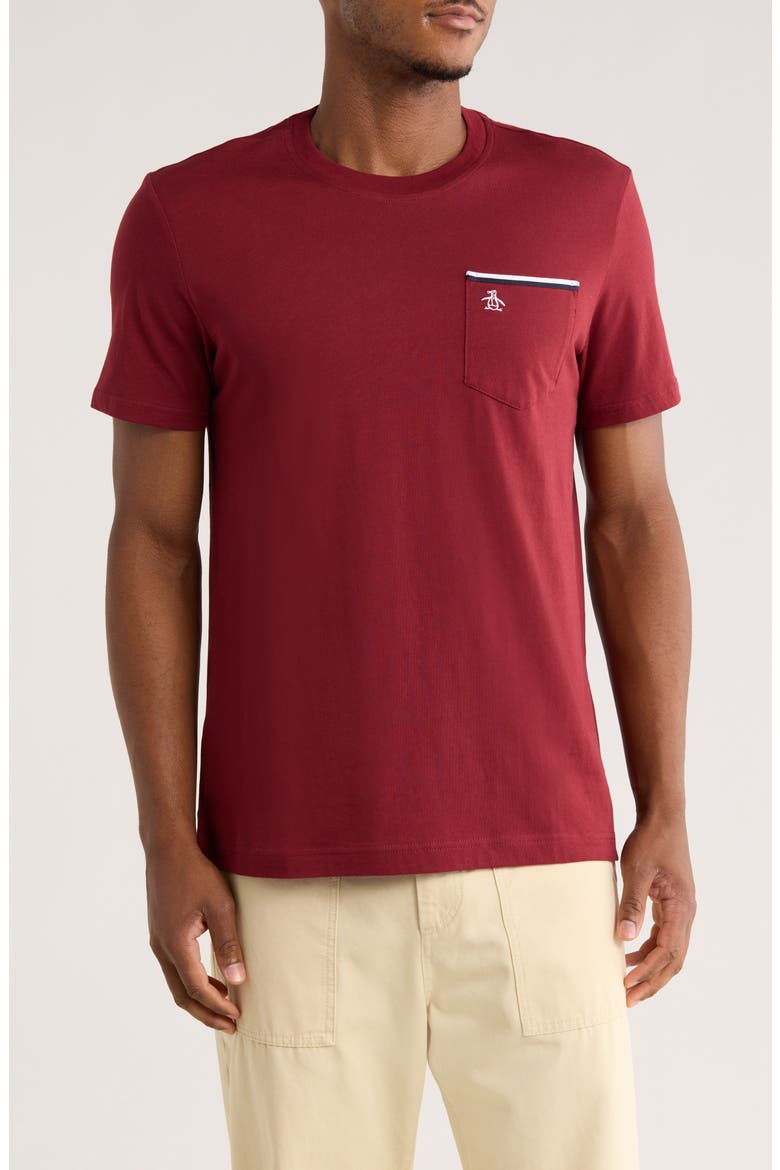 Earl Tipped Pocket T-Shirt, Main, color, CABERNET