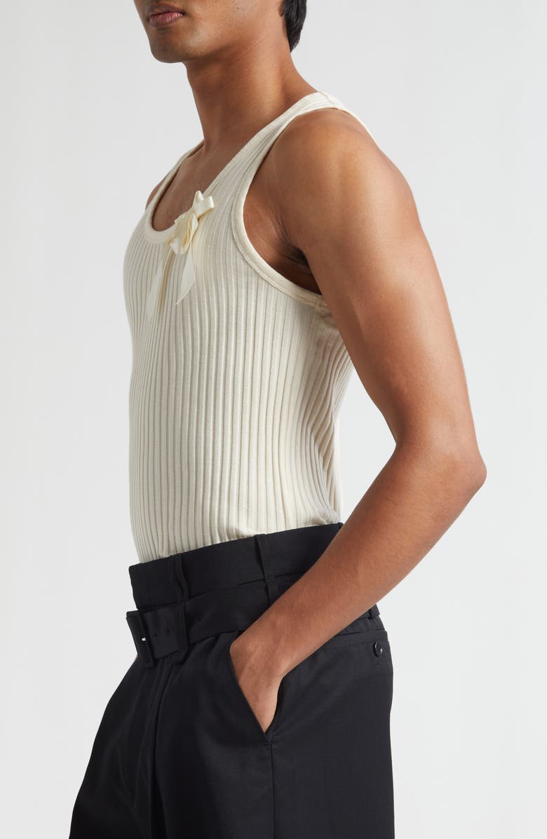 Simone Rocha Ribbon Daisy Ribbed Tank, Alternate, color,