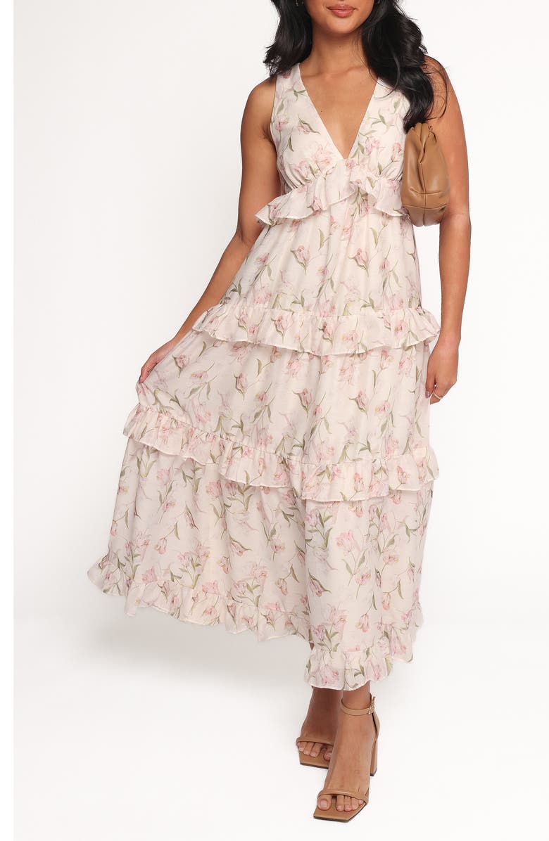Petal & Pup Willis Floral Ruffle Maxi Dress, Alternate, color, Pink Floral