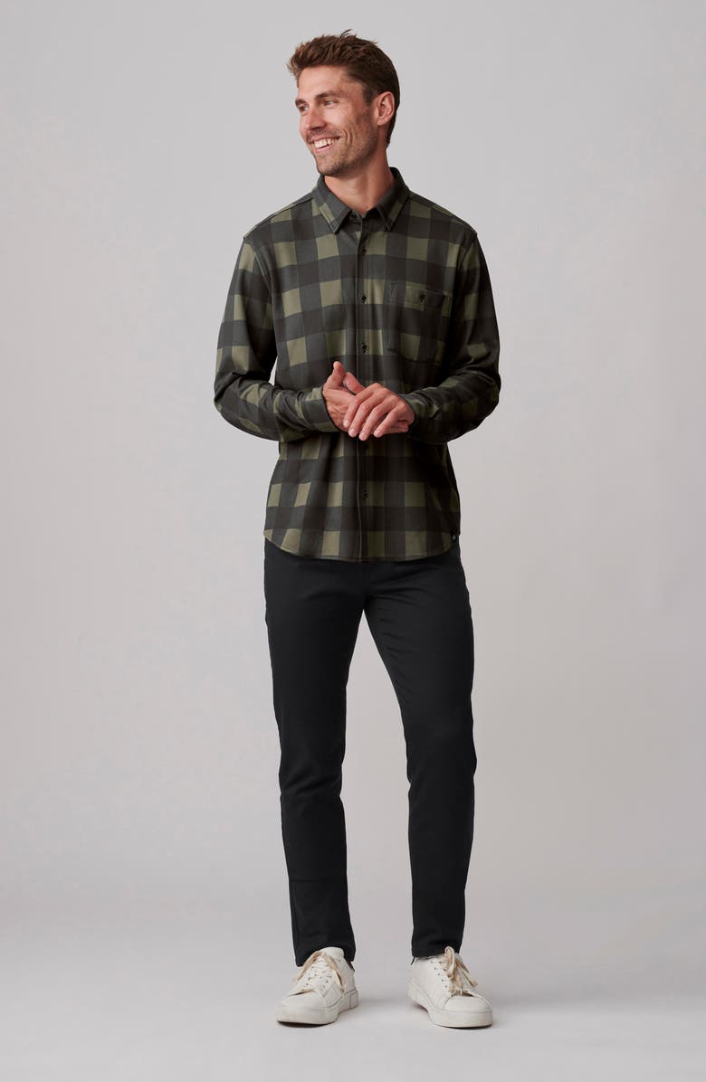 Rhone Hardy Check Flannel Button-Up Shirt, Alternate, color, Lichen Green Buffalo Check