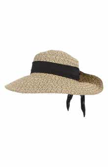 Nine West Flip Up Floppy Straw Sun Hat